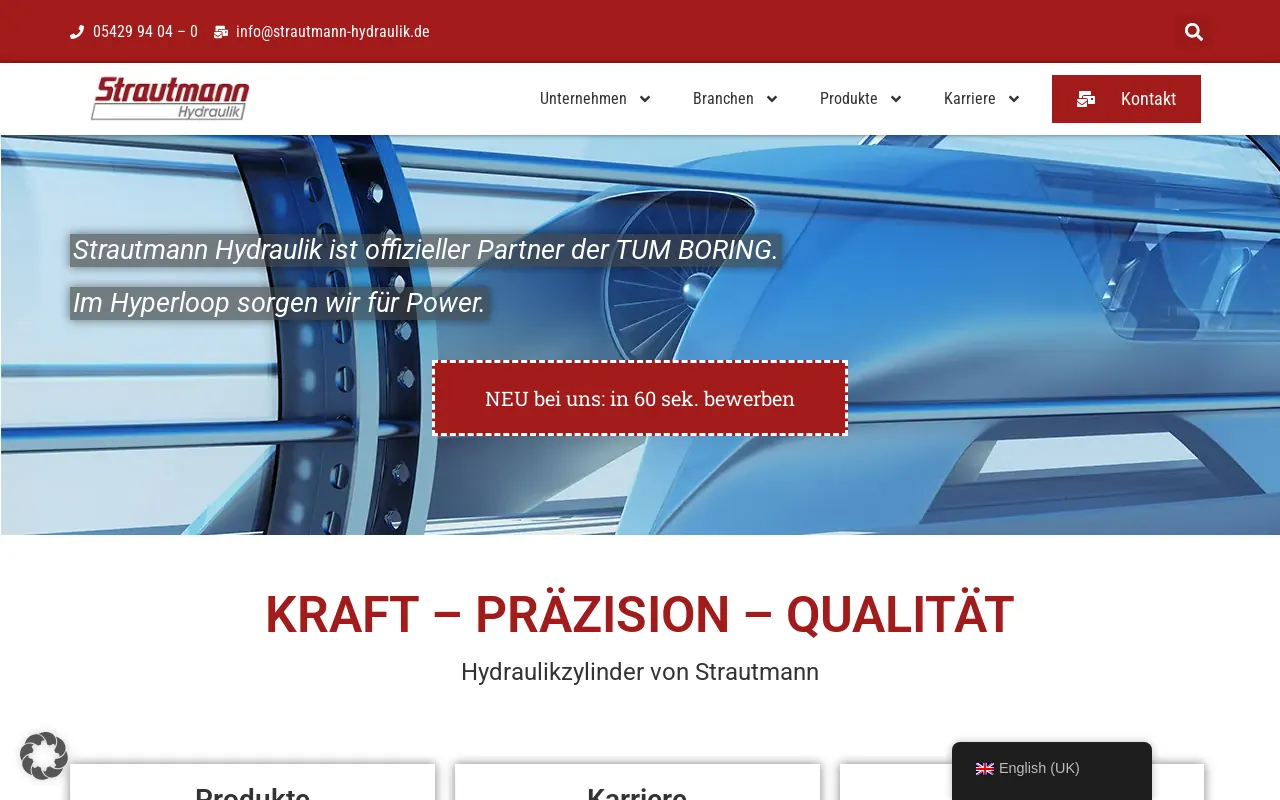 Screenshot of strautmann-hydraulik.de