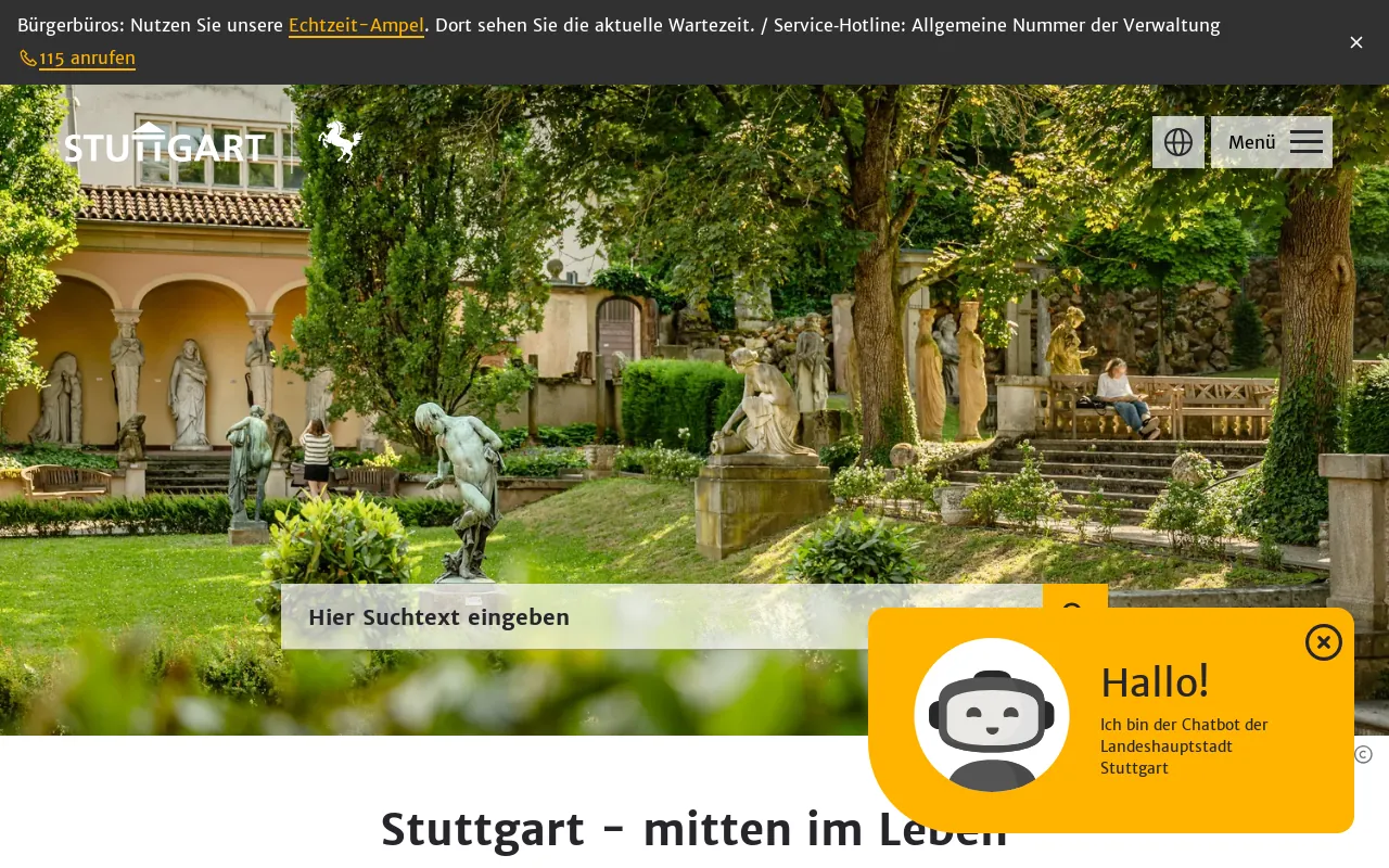 Screenshot of stuttgart.de