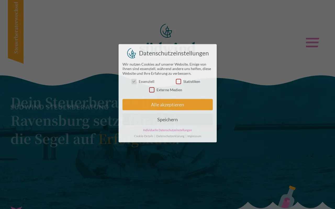 Screenshot of suedwind-stb.de