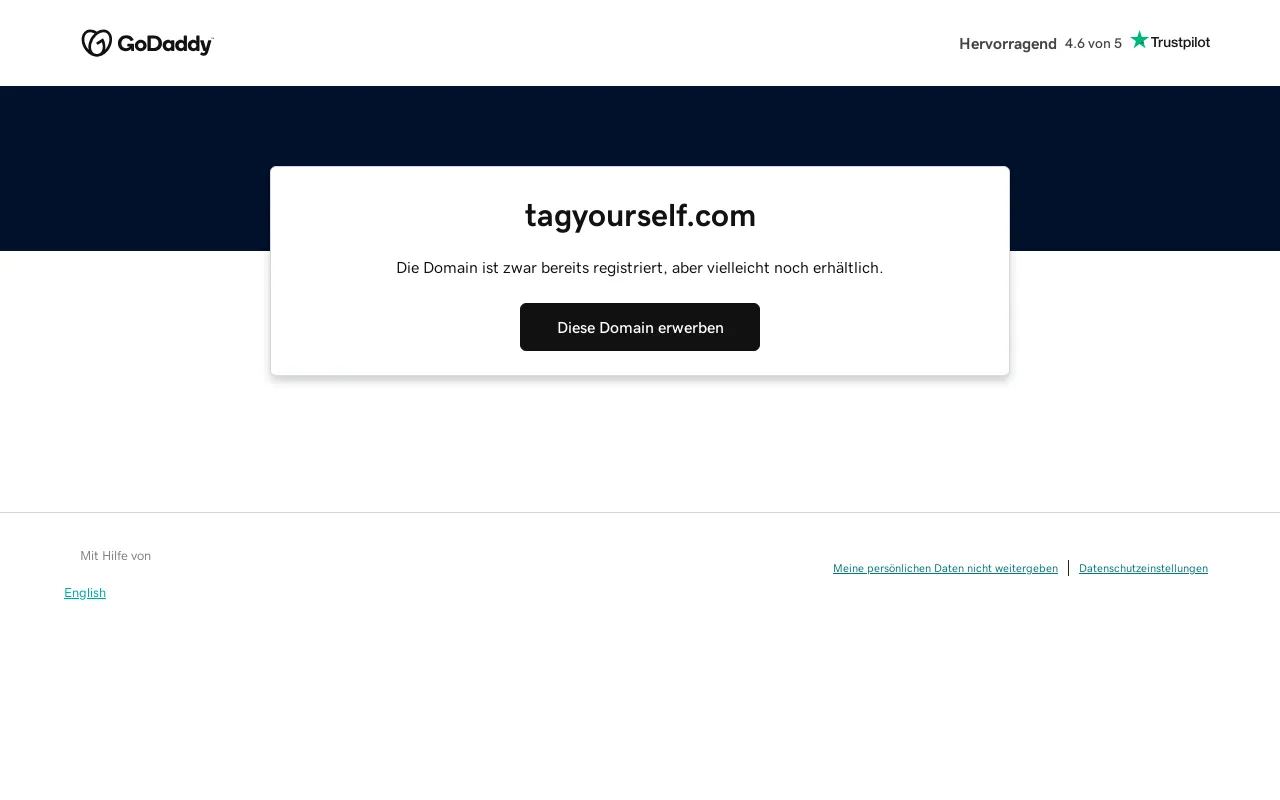 Screenshot of tagyourself.com