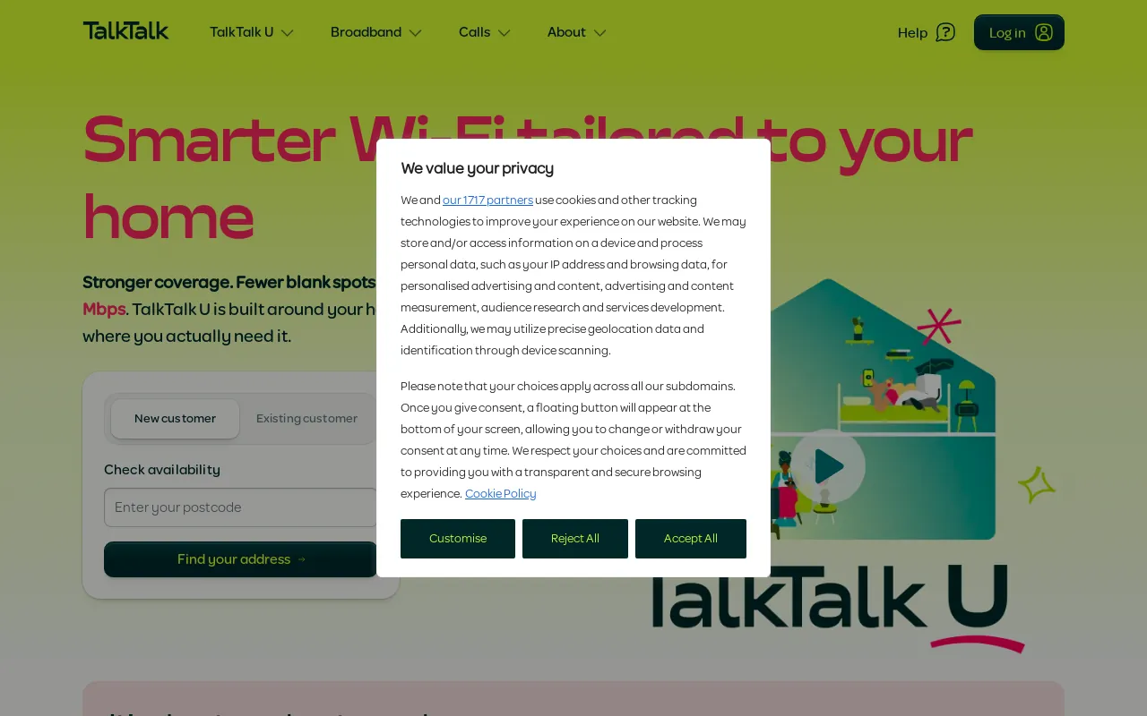 Screenshot of talktalk.co.uk