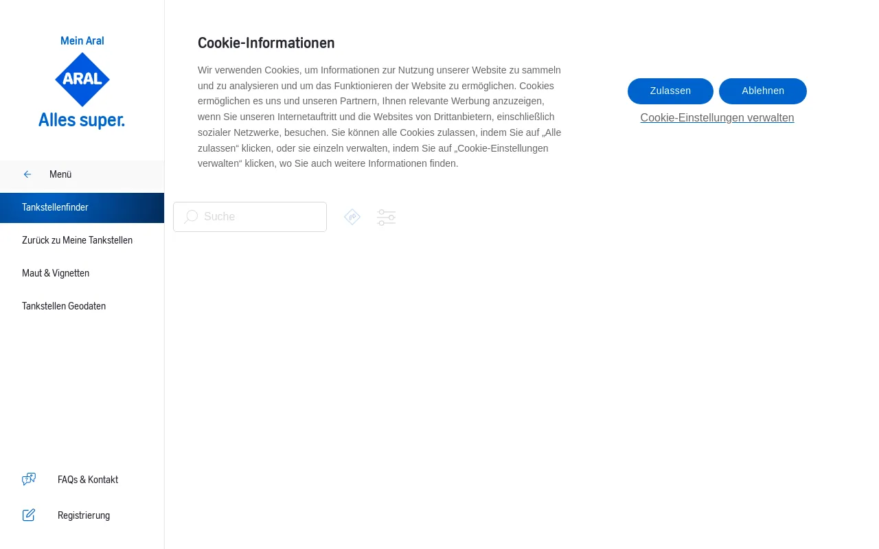 Screenshot of tankstelle.de