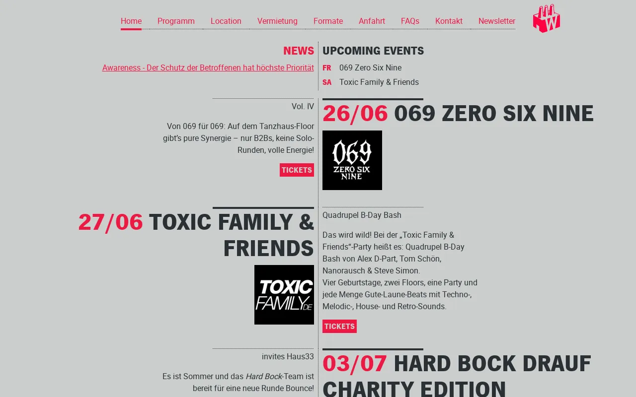 Screenshot of tanzhaus-west.de
