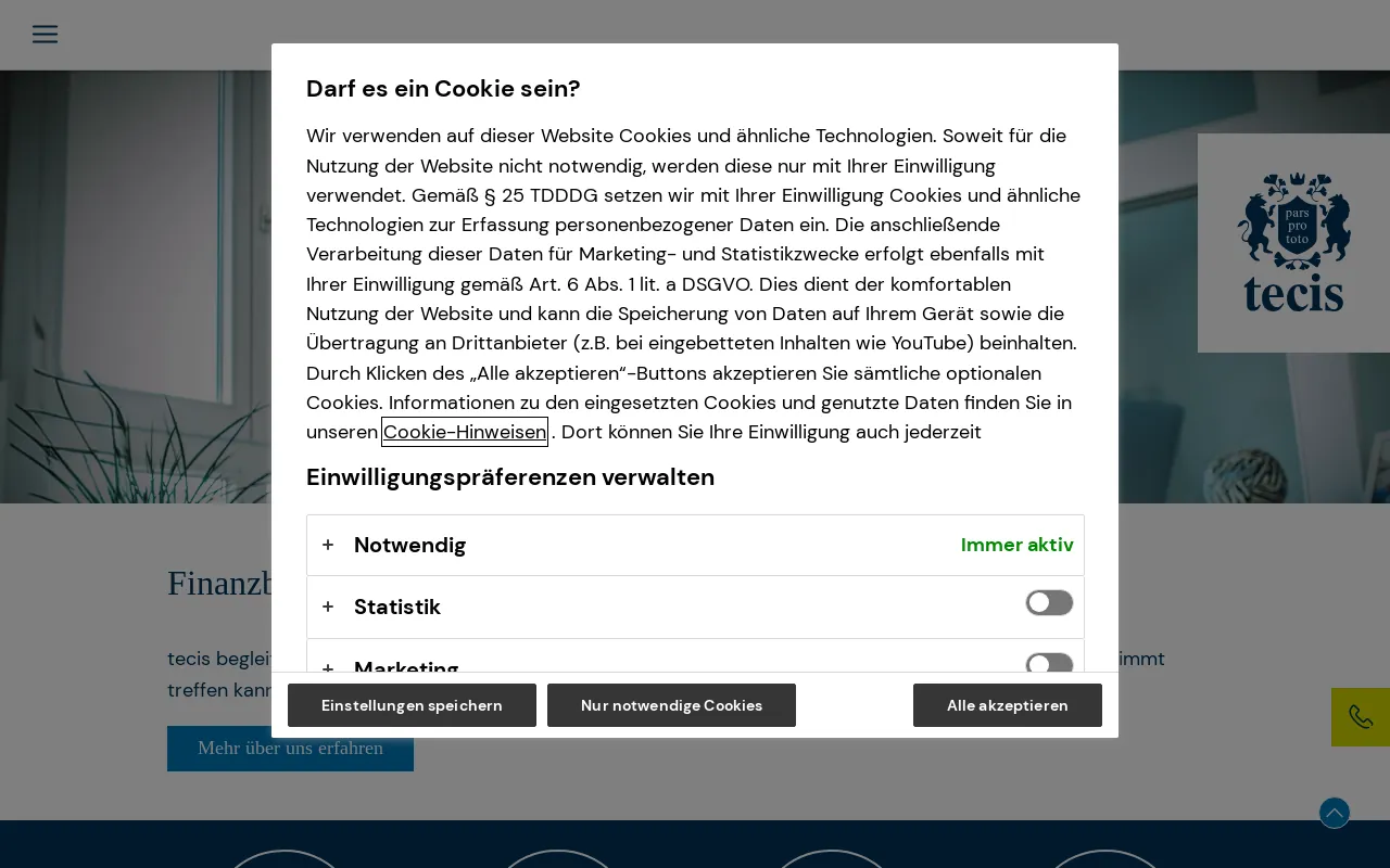 Screenshot of tecis.de