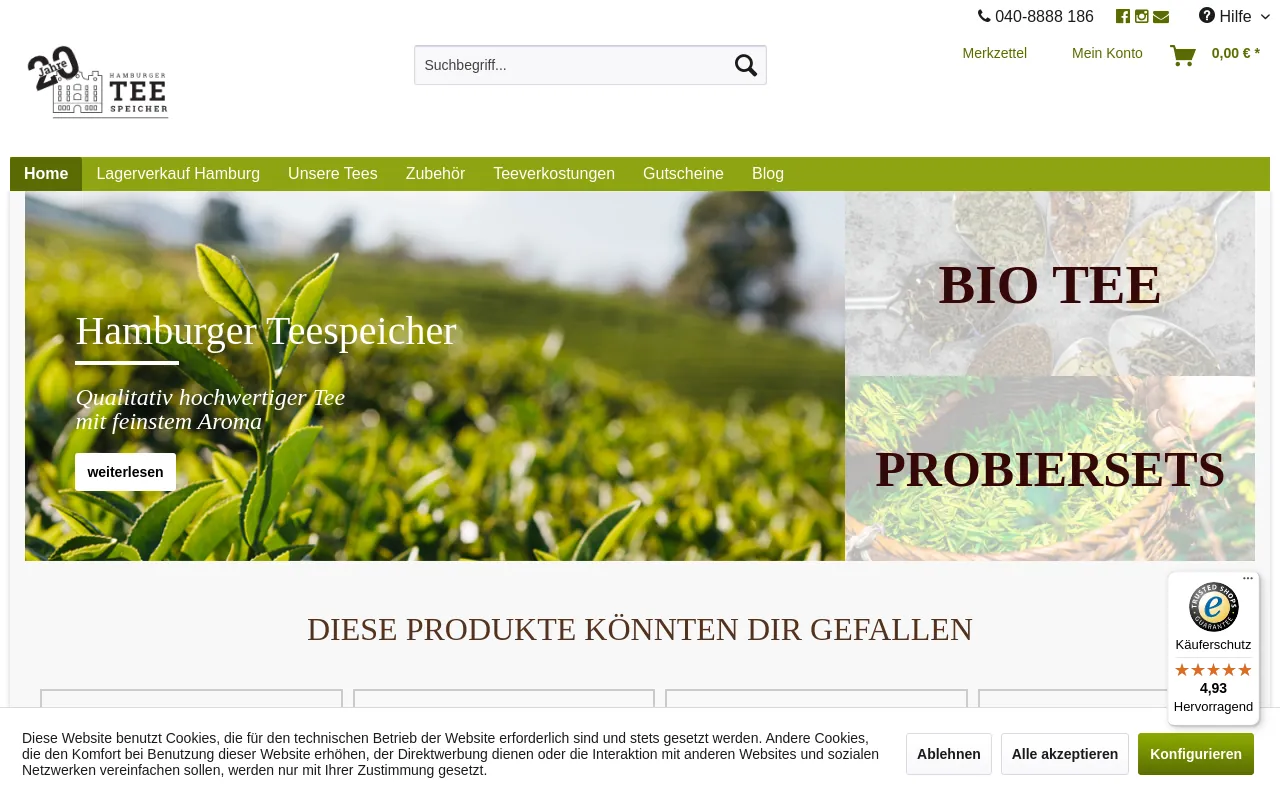 Screenshot of teespeicher.de