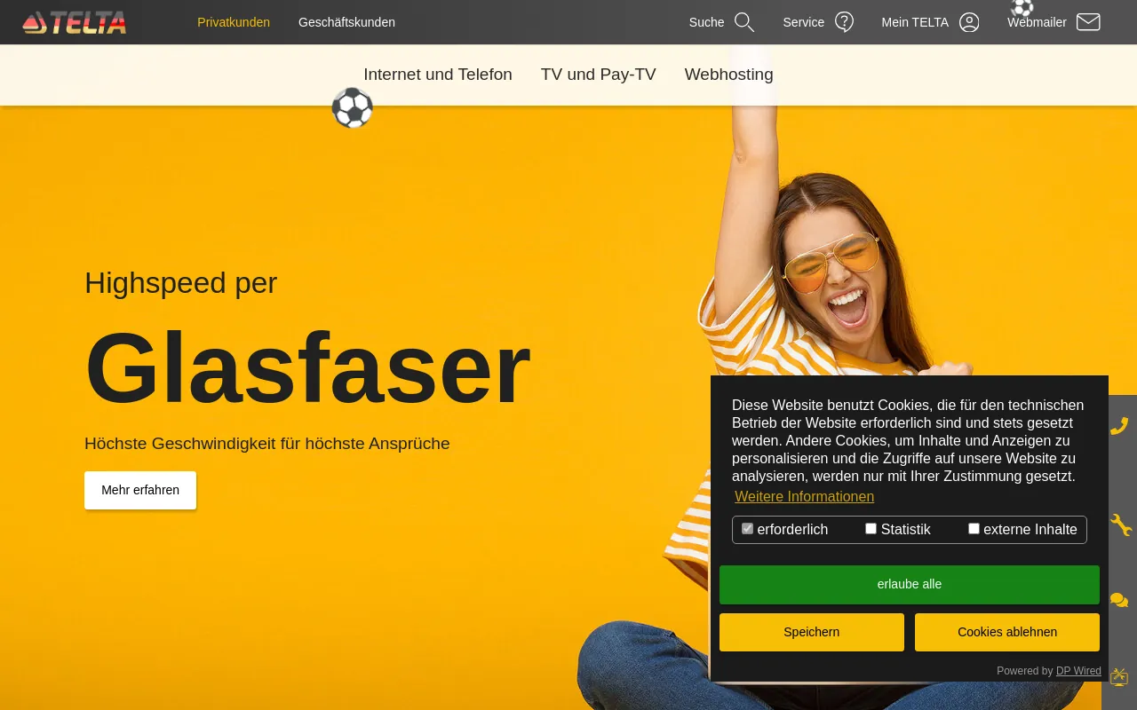 Screenshot of telta.de