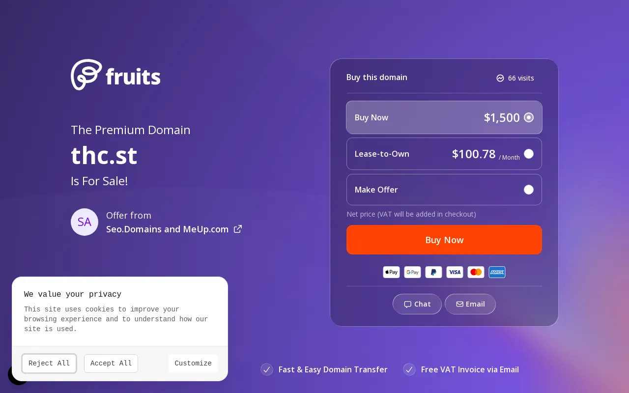 Screenshot of thc.st