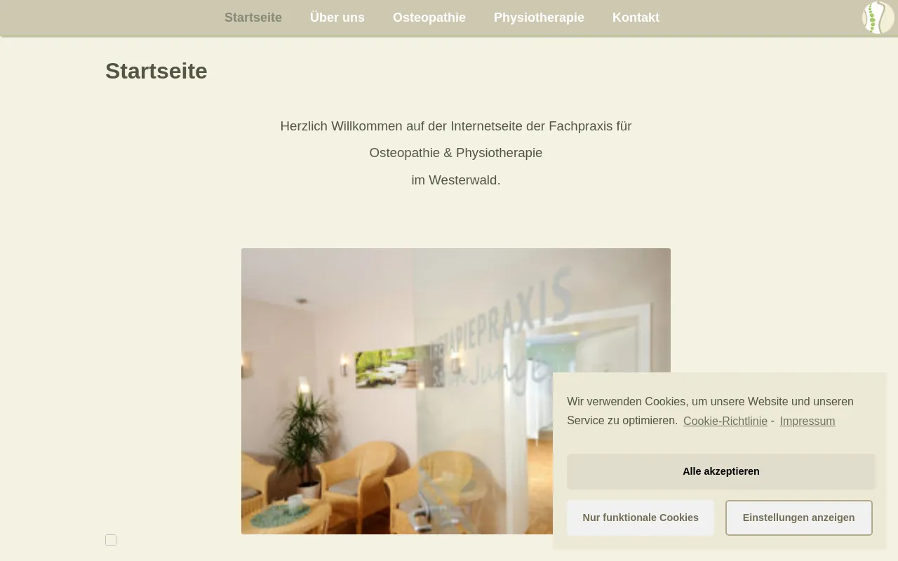 Screenshot of therapiepraxis-junge.de