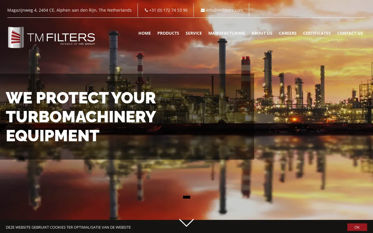 Screenshot of tmfilters.com