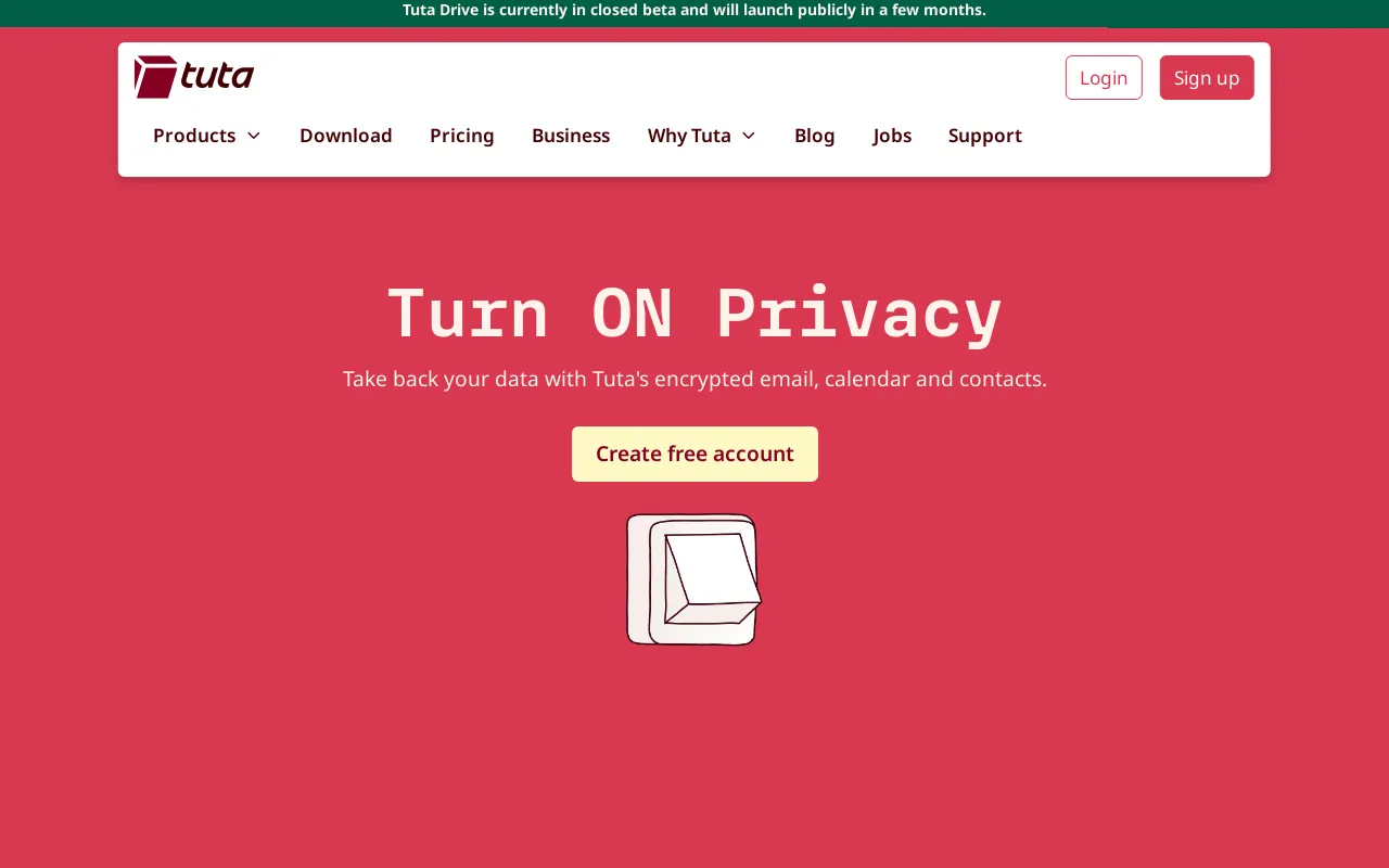 Screenshot of tuta.io