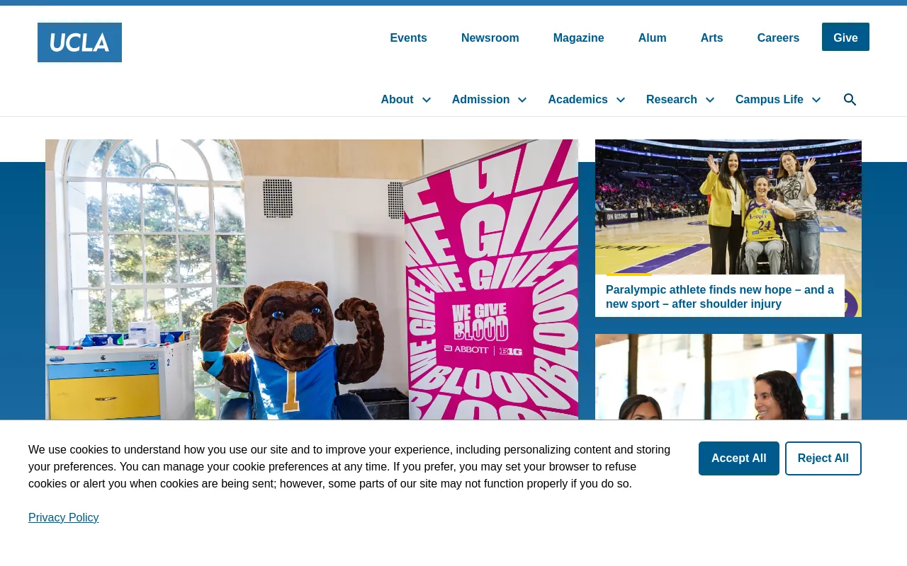 Screenshot of ucla.edu
