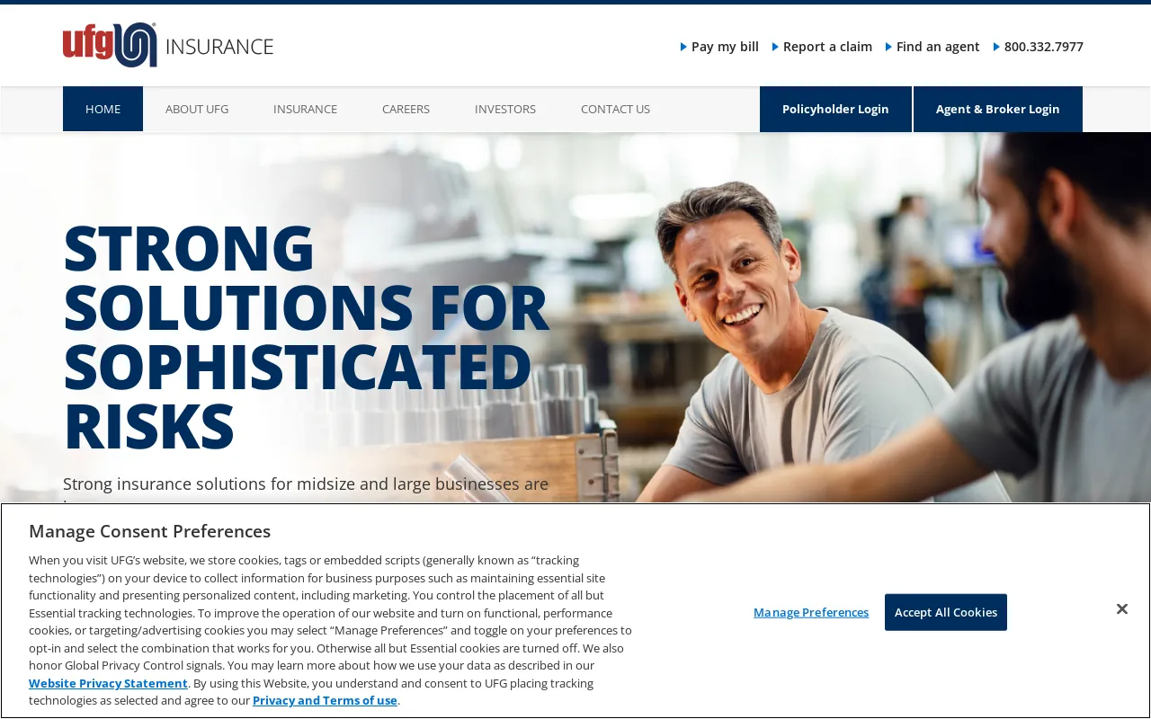 Screenshot of ufginsurance.com