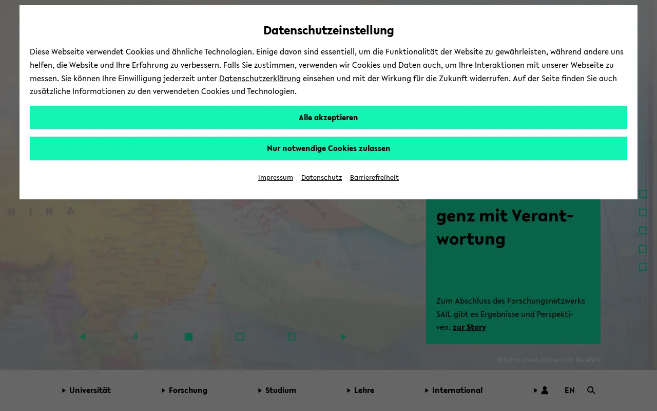 Screenshot of uni-bielefeld.de