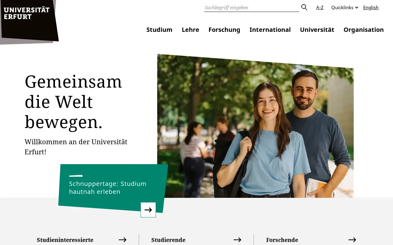 Screenshot of uni-erfurt.de