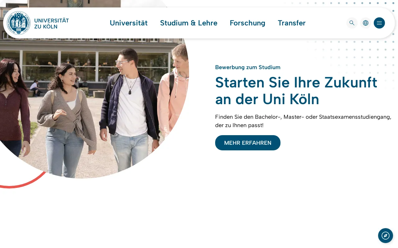 Screenshot of uni-koeln.de