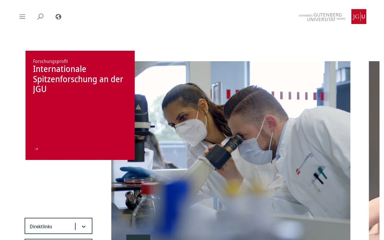 Screenshot of uni-mainz.de