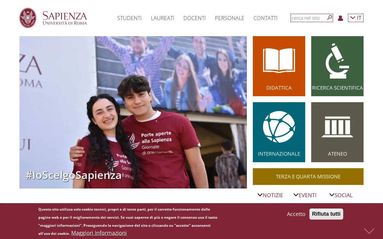 Screenshot of uniroma1.it