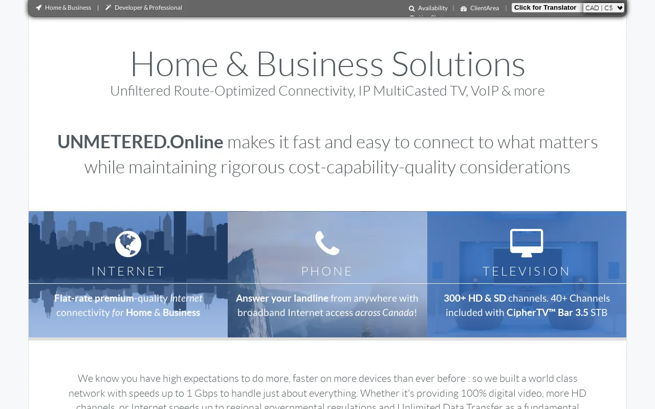 Screenshot of unmetered.se