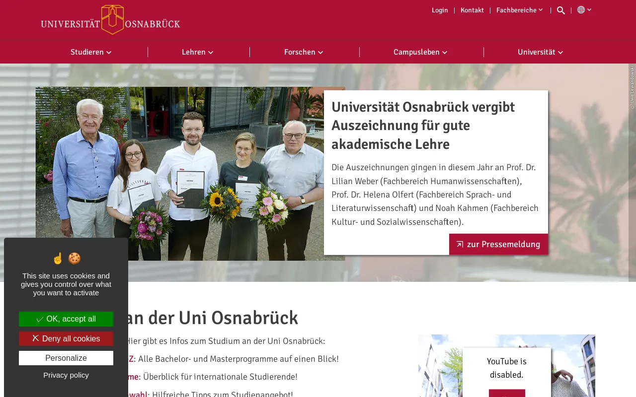 Screenshot of uos.de