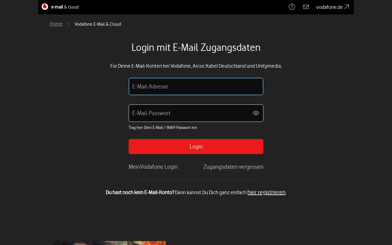 Screenshot of vodafonemail.de