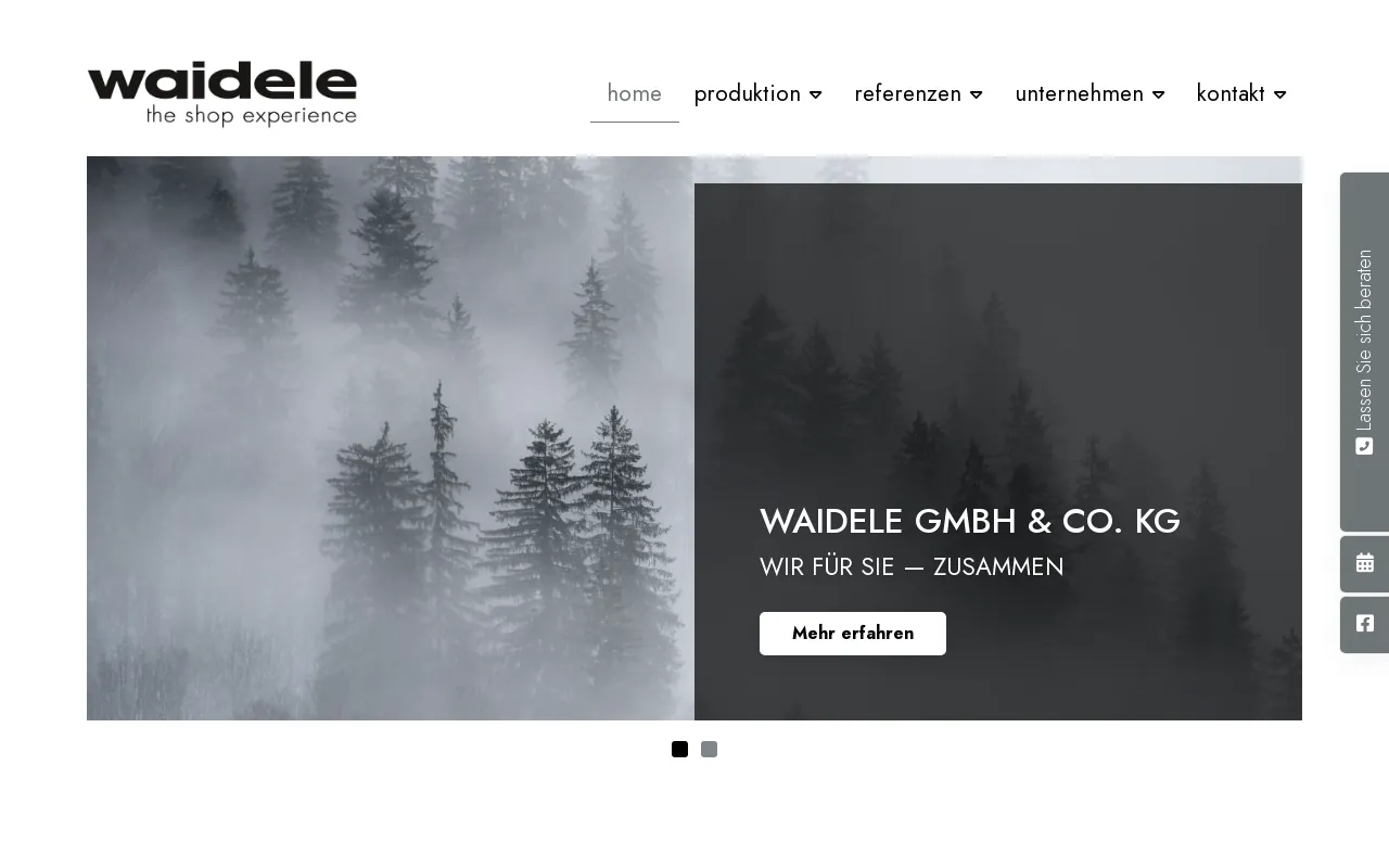 Screenshot of waidele-ladenbau.de
