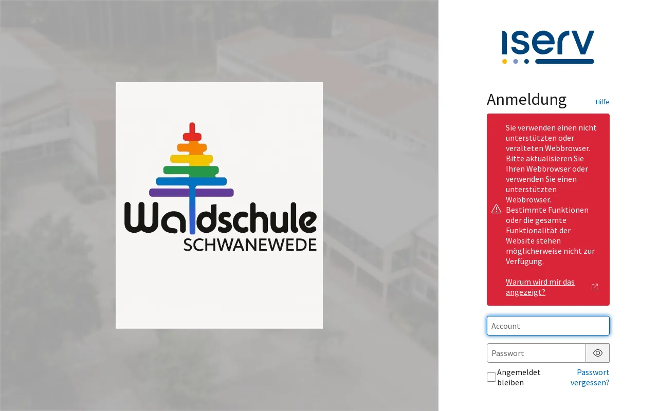 Screenshot of waldschule-schwanewede.net
