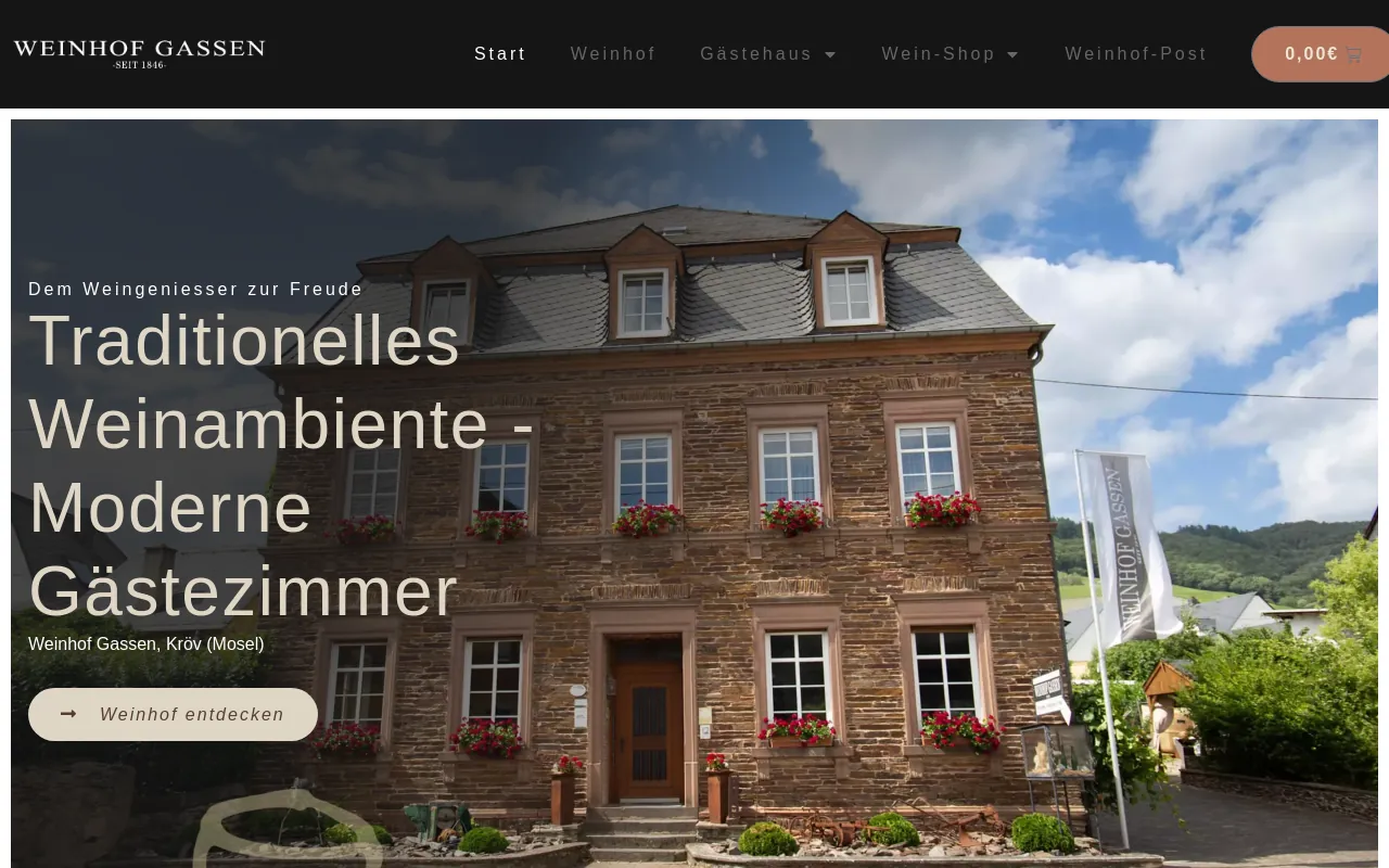 Screenshot of weinhof-gassen.de