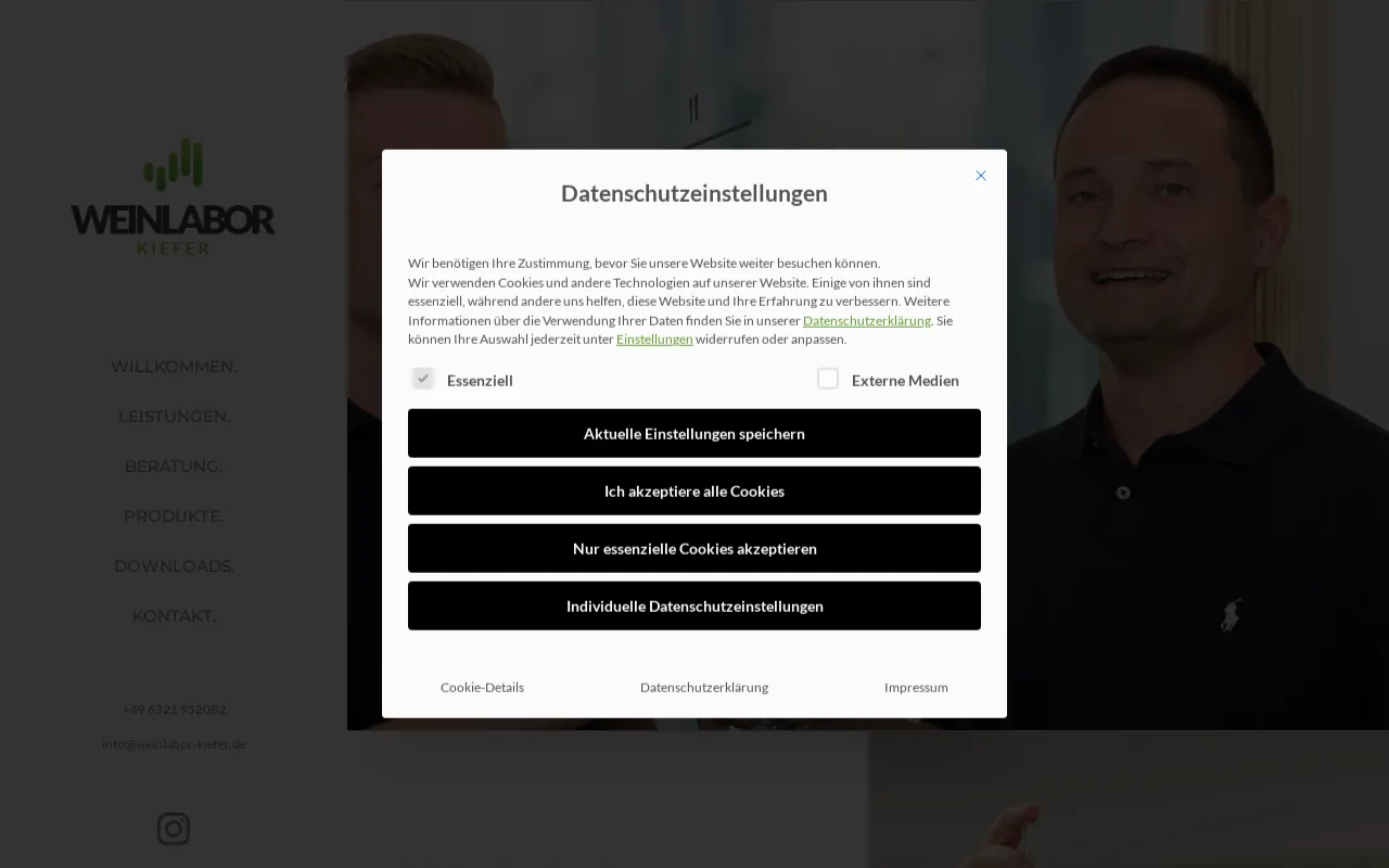 Screenshot of weinlabor-kiefer.de