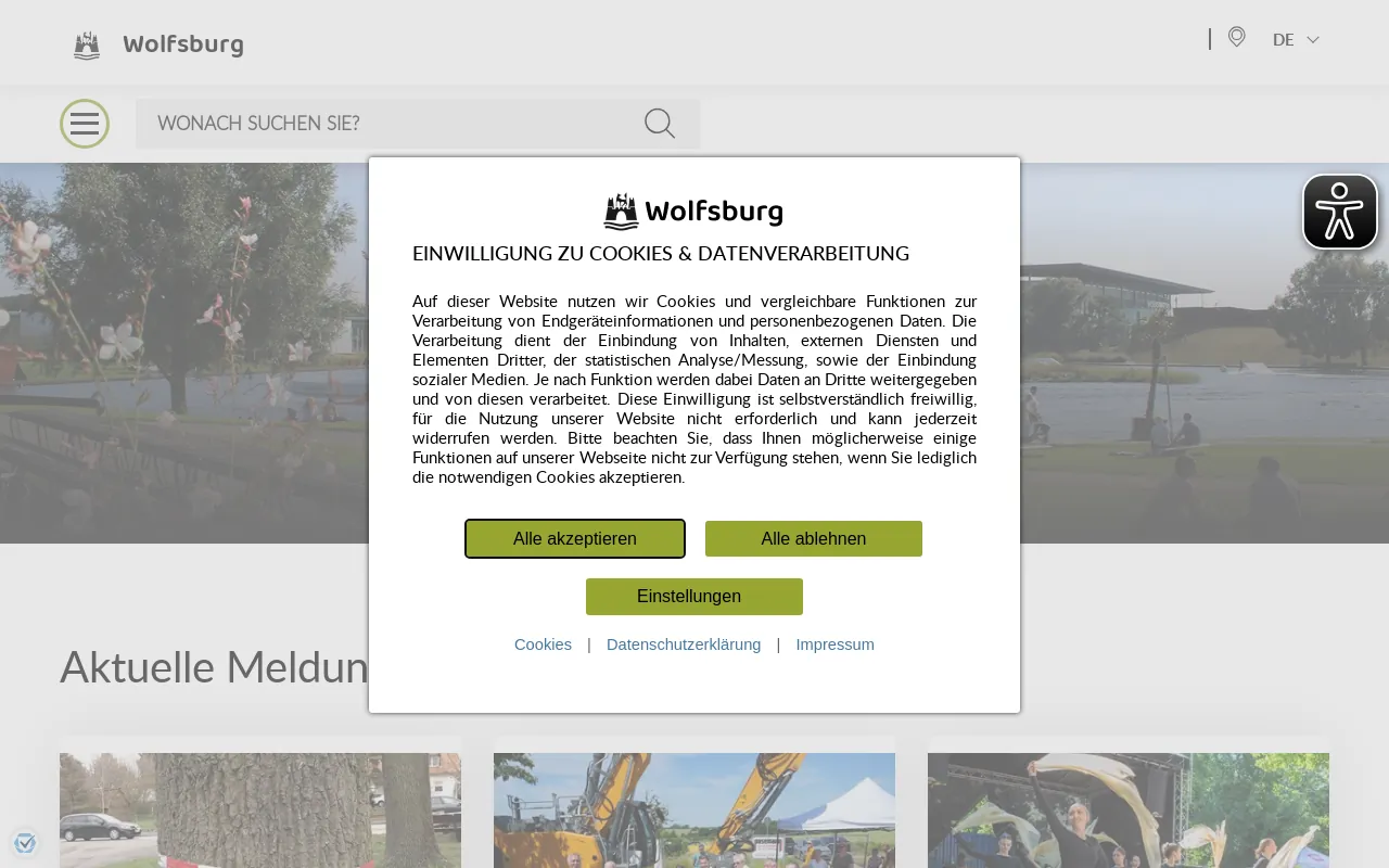 Screenshot of wolfsburg.de