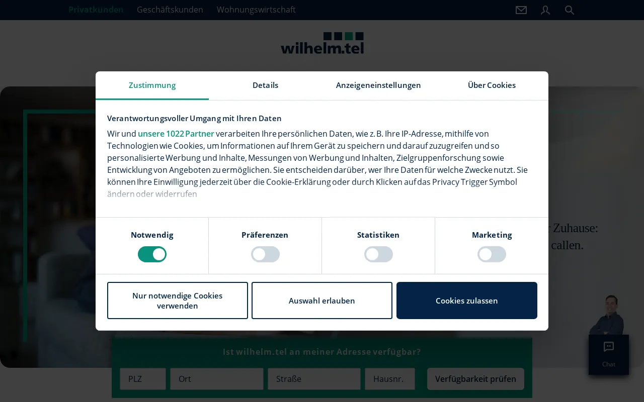 Screenshot of wtnet.de