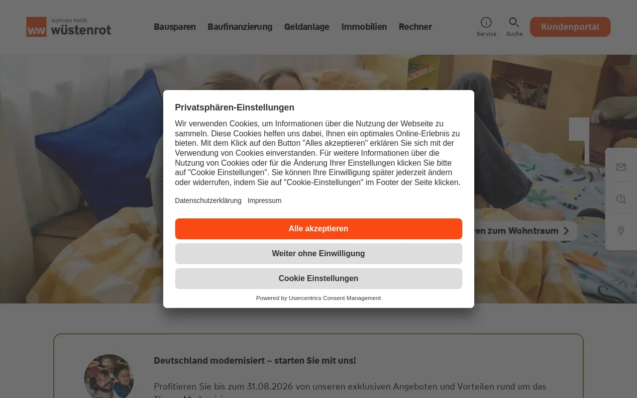 Screenshot of wuestenrot.de