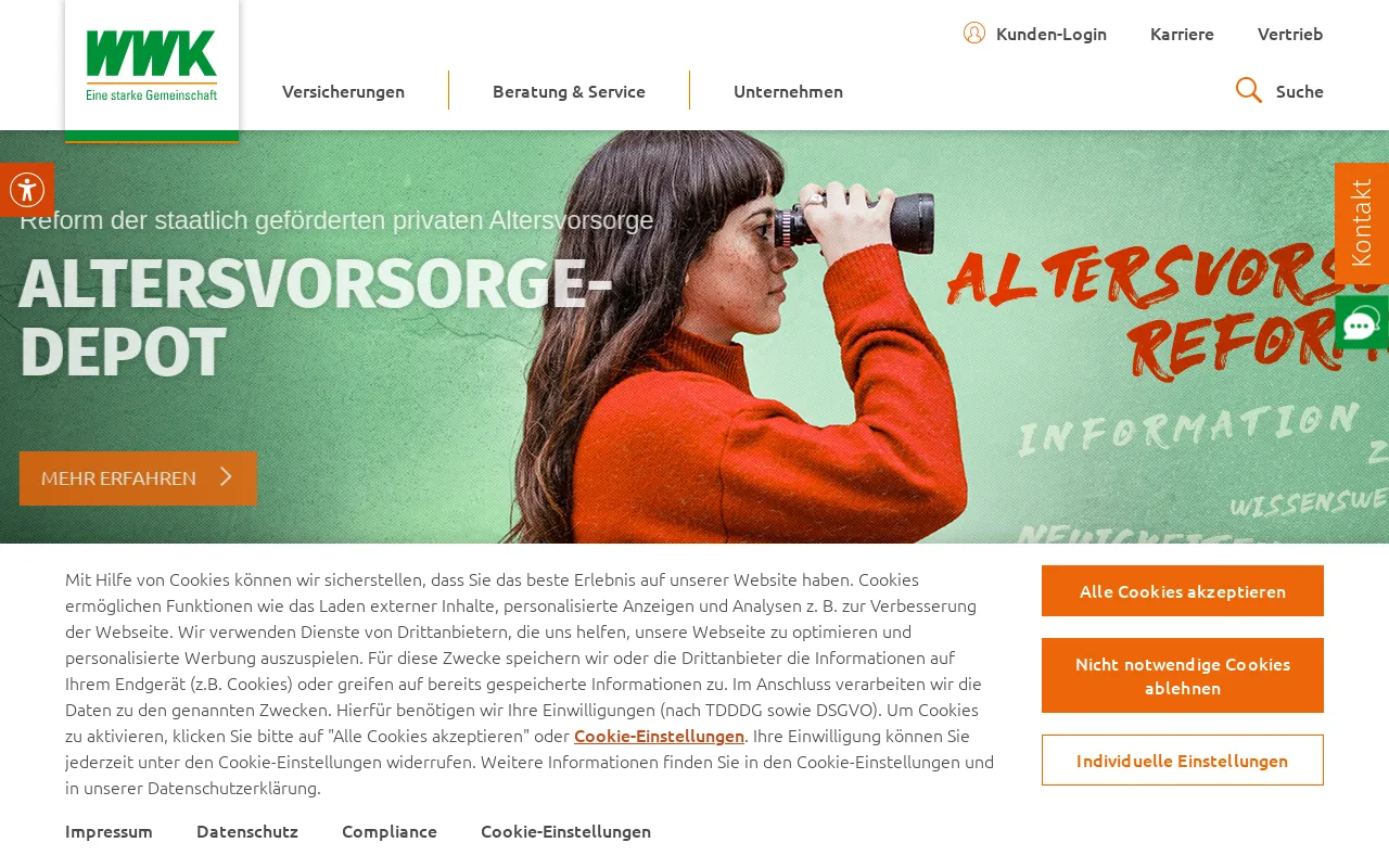 Screenshot of wwk.de
