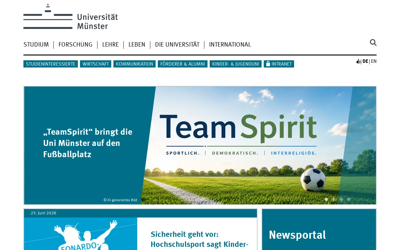 Screenshot of wwu.de