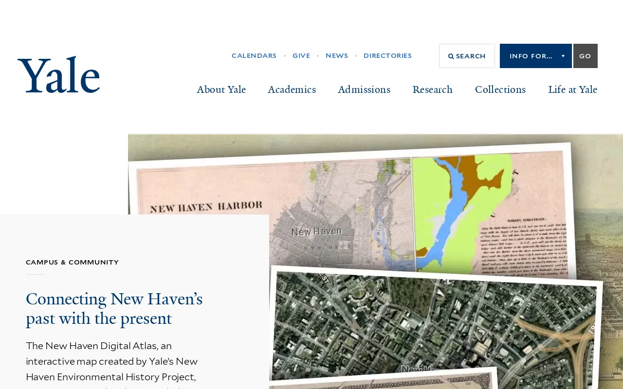 Screenshot of yale.edu