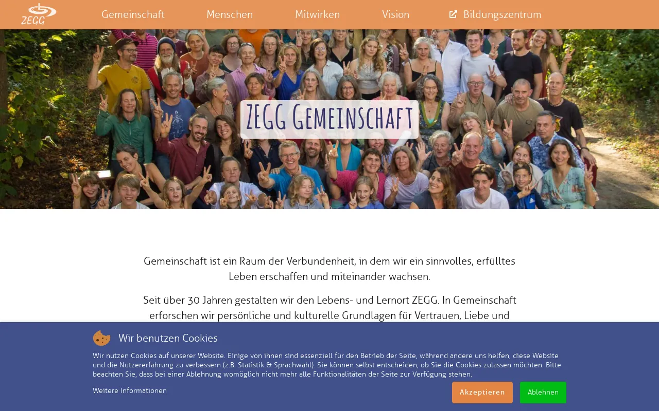 Screenshot of zegg-gemeinschaft.de