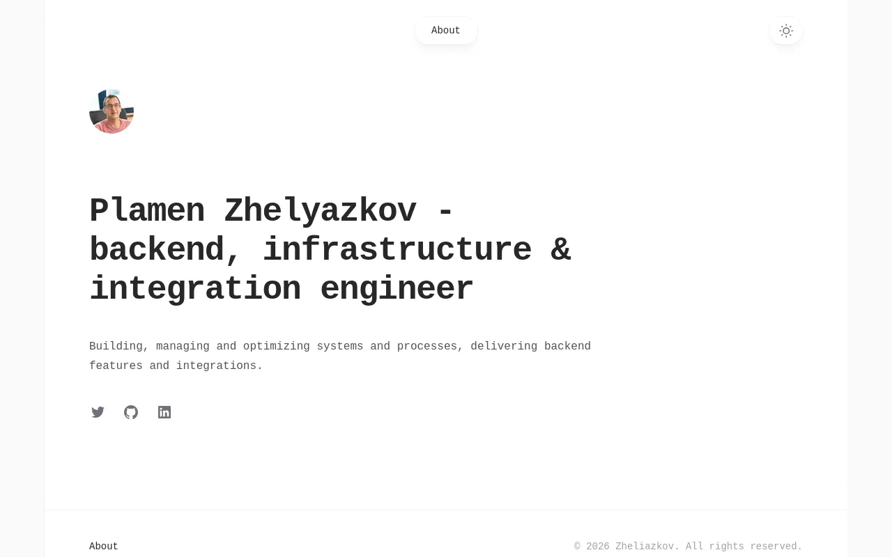 Screenshot of zheliazkov.com